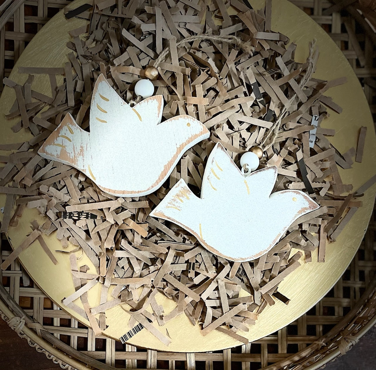 Wooden Dove Ornaments